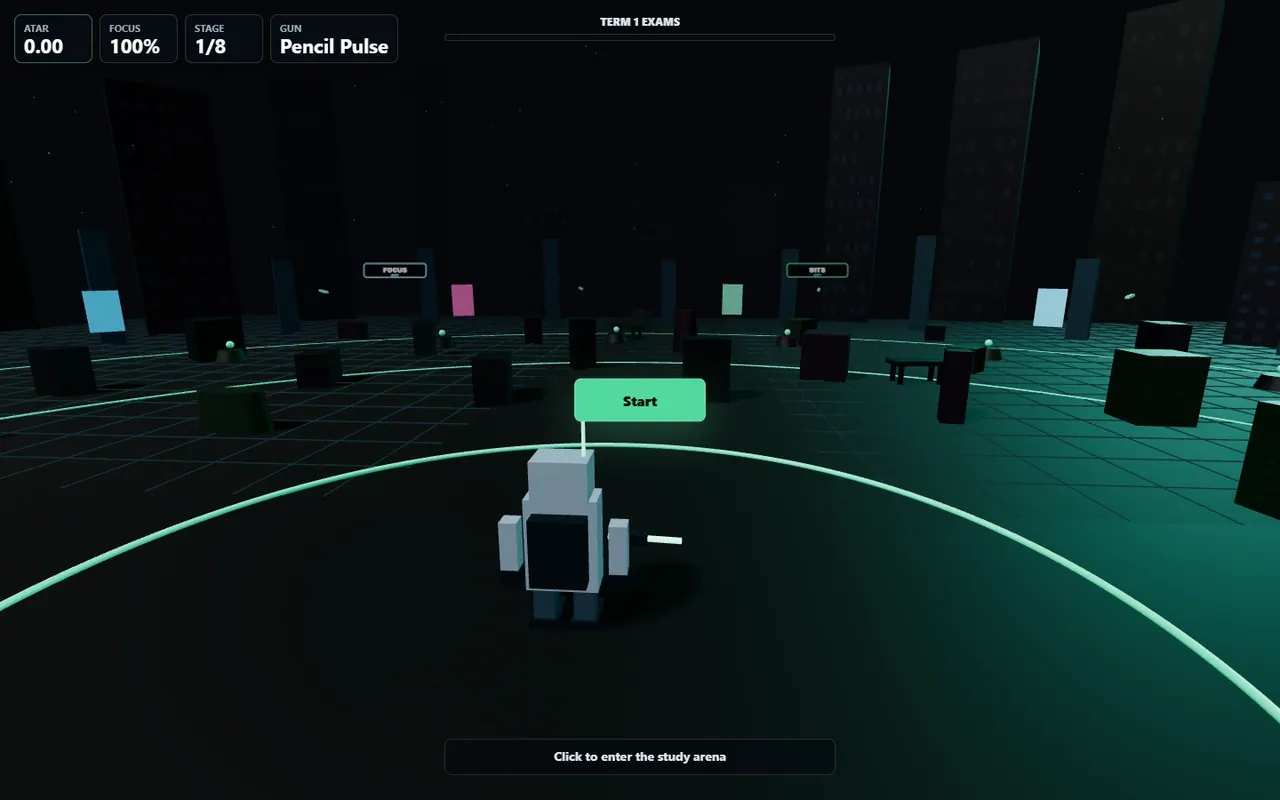 Screenshot of the ATAR Shooter game